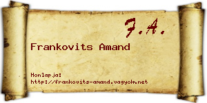 Frankovits Amand névjegykártya